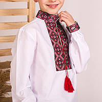 Вышиванка Moderika Колорит белая с красной вышивкой 140