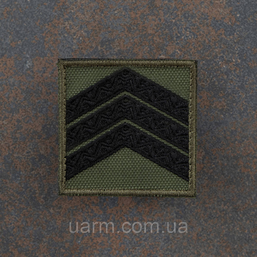 Погон НАТО сержант олива 5.0 х 5.0, фото 1