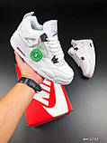 Кросівки Nike Air Jordan 4 Retro Найк Еїр Джордан стильні, повсякденні гарні, біло-фіолетові шкіряні, фото 4