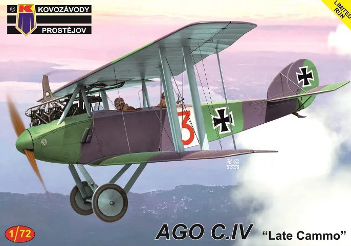 Пластикова модель 1/72 Kovozavody Prostejov 0395 німецький розвідник Ago C.IV “Late Cammo”