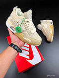 Кросівки Nike Air Jordan 4 Retro Найк Еїр Джордан стильні, повсякденні гарні, бежеві шкіряні, фото 4