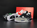 Кросівки Nike Air Jordan 4 Retro Найк Еїр Джордан стильні, повсякденні гарні, чорно-сірі шкіра, фото 5