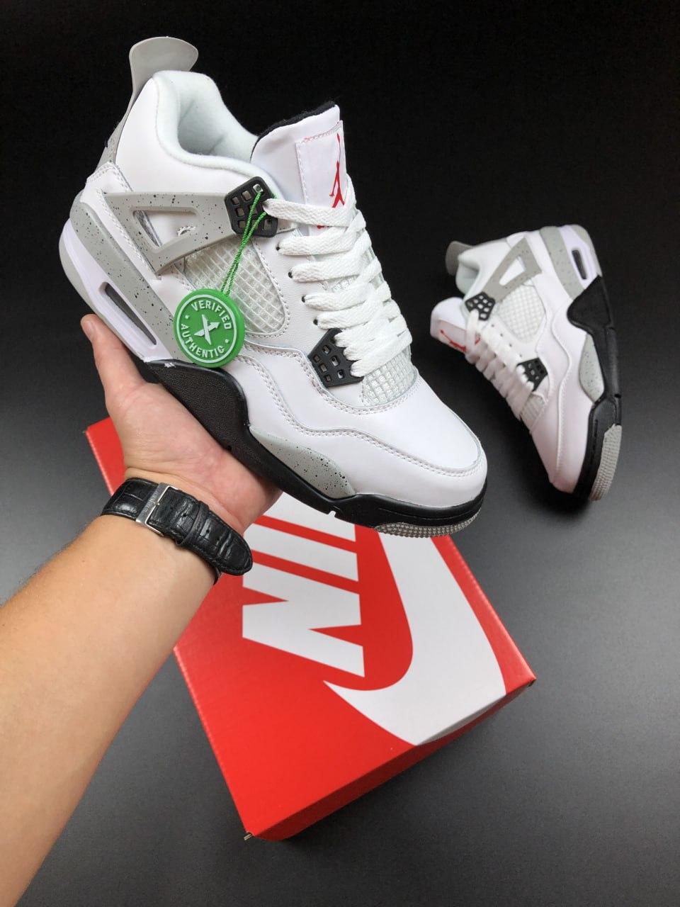 Кросівки Nike Air Jordan 4 Retro Найк Еїр Джордан стильні, повсякденні гарні, білі шкіра