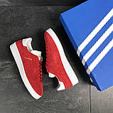 Чоловічі кросівки-кеди Adidas Topanga Взуття на Демісезонні замша червоні, фото 3