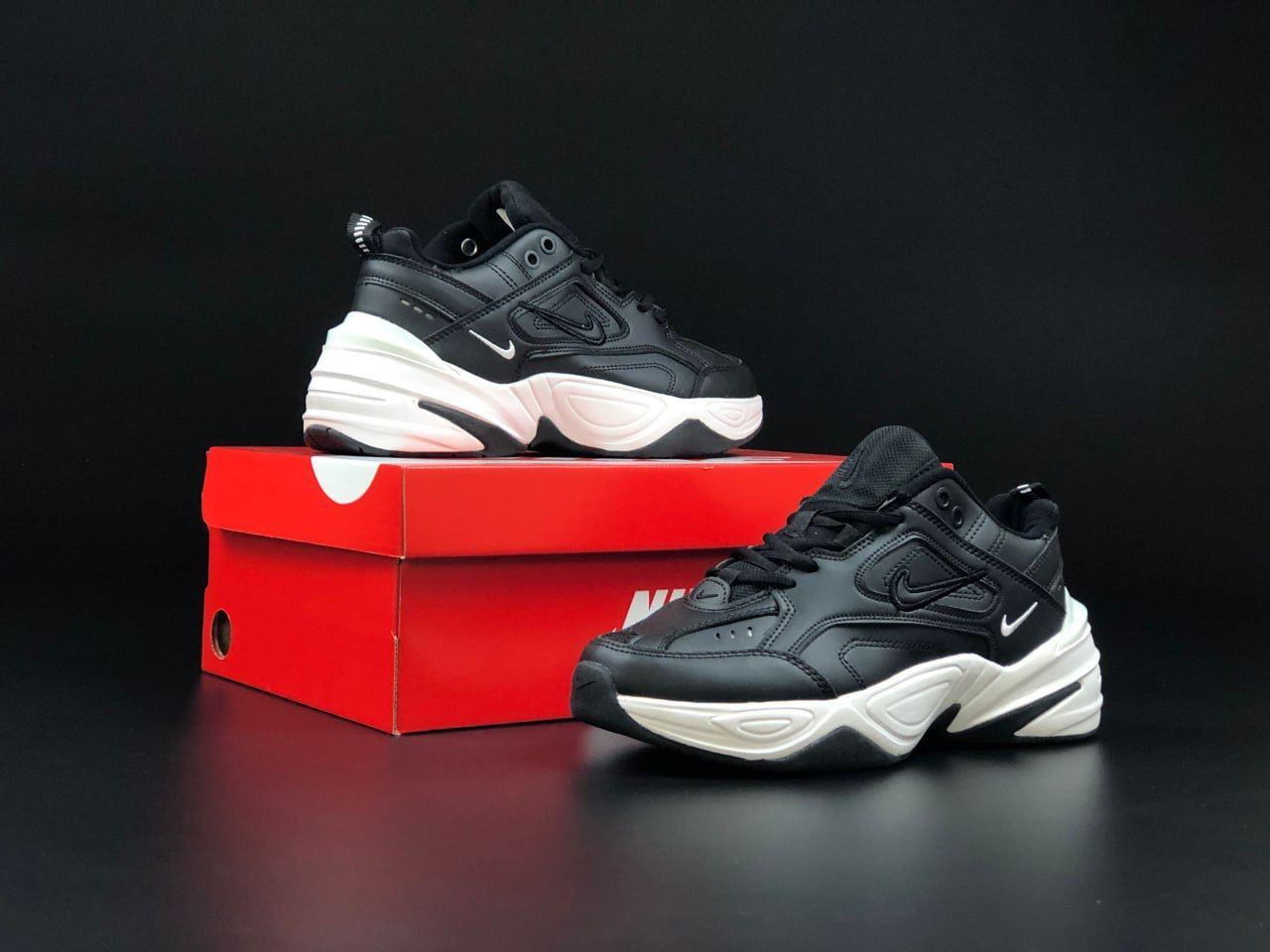 Кросівки Nike M2k Tekno Найк м2 текностильні, повсякденні гарні, чорно-білі шкіра