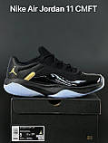 Кросівки Nike Air Jordan 11 cmft Найк Аір Джордан стильні, повсякденні гарні, чорні шкіра, фото 8