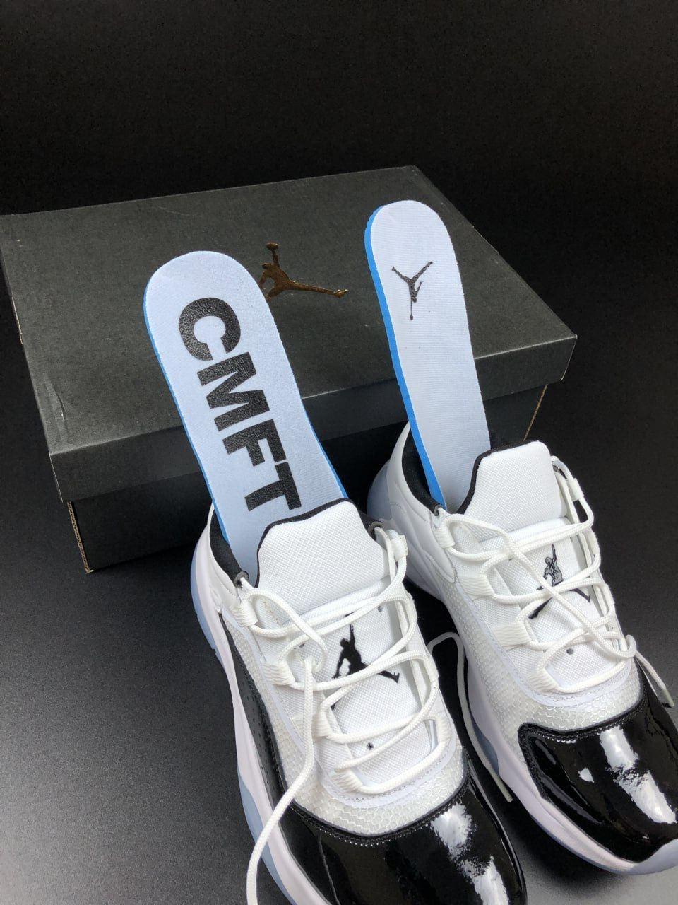 Кросівки Nike Air Jordan 11 cmft Найк Аір Джордан стильні, повсякденні гарні, чорно-білі шкіра