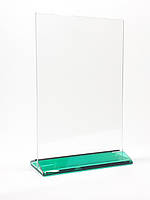 МенюХолдер А3 вертикальний (297х420мм., акрил 2,7мм + зелена ВІТРАЖ основа 3мм.)
