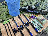 Готовый комплект для рыбалки 19в1 . Набор для рыбалки . Рыболовный набор . Рыболовные удочки .