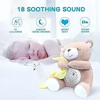 Дитяча пустушка Apunol, нічник проектора звукової машини з білим шумом, портативний м який плюшевий ведмедик