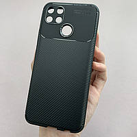 Чехол для Realme Narzo 50A плотный карбоновый чехол на телефон реалми нарзо 50а черный AU6