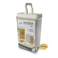 Пластиковий органайзер для зберігання круп вакуумний 3,1 л. пластик OKYANUS, фото 3