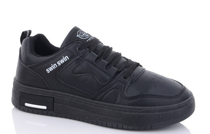 Кросівки чоловічі SWIN демісезонні осінні весняні на шнурках чорні