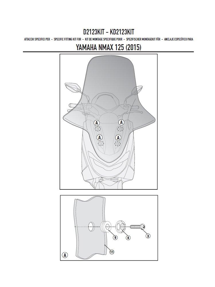 Кріплення для вітрового скла Givi 2123DT, фото 1