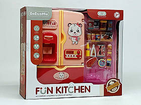 Холодильник для ляльки Synergy "Fun kitchen" з продуктами рожевий 6680A-2-1