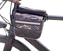Велосумка на раму, з відділенням під смартфон BRAVVOS QL-012 з жовтим