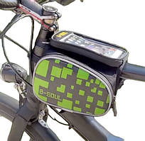 Сумка на раму під смартфон із боковинками 6,0-6,5 BAO-003 зелена