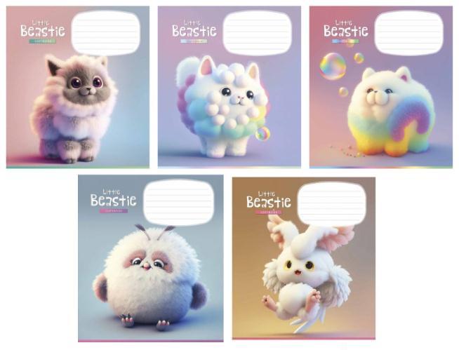 Зошит 12_арк. ПОХИЛА лінія "Школярик"/ Little beasties