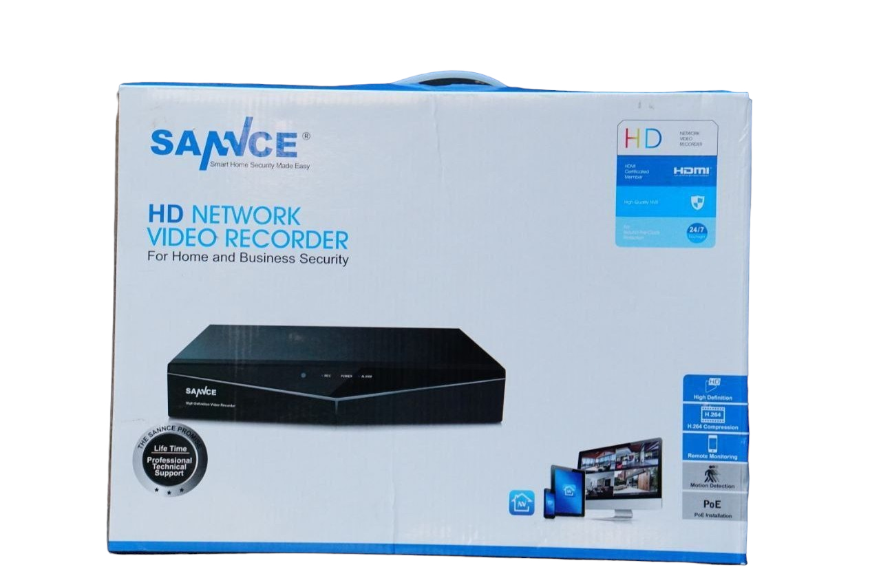 Відеореєстратор для камер відеоспостереження xPoe) Sannce N44PBD 5MP xPoE H.264+ 4CH Мережевий відеореєстратор