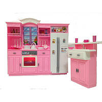 Меблі для барбі Gloria Кухня з холодильником та барною стійкою