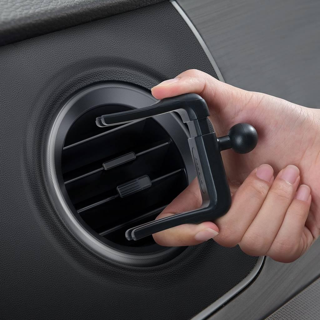 Держатель для телефона в машину Baseus Metal Age ll Gravity Car Mount Black  | на круглый воздуховод: продажа, цена в Украине. подставки-держатели для  портативных устройств от 