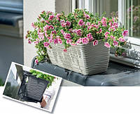 Балконний ящик для квітів Form-Plastic Сахара з підставкою 7,44 л 17 х 14 х 50 см, Колір Світло-Сірий