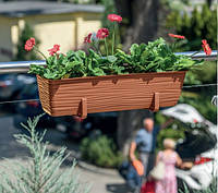 Балконний ящик для квітів Form-Plastic Сахара з підставкою 5,7 л 17 х 14 х 38 см, Колір Теракот