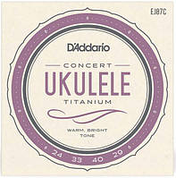 Струны для укулеле концерт D'Addario EJ87C TITANIUM UKULELE CONCERT