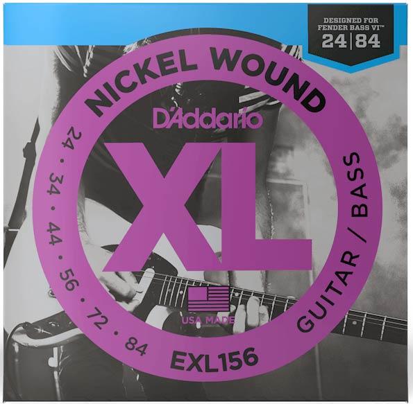 Струни для електрогітари D'Addario EXL156 XL NICKEL WOUND FENDER BASS VI (24-84), фото 1