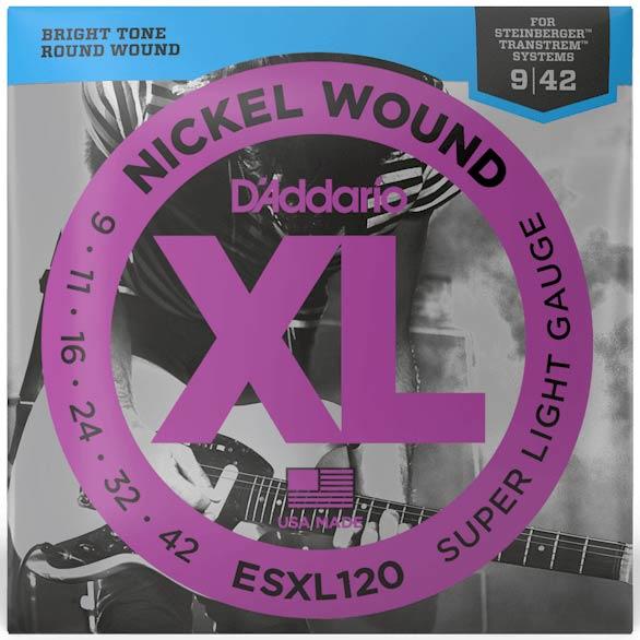 Струни для електрогітари D'Addario ESXL120 XL NICKEL WOUND SUPER LIGHT DOUBLE BALL END (09-42), фото 1