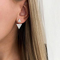 Срібні сережки трансформери джекети 2 в 1 Сяйво