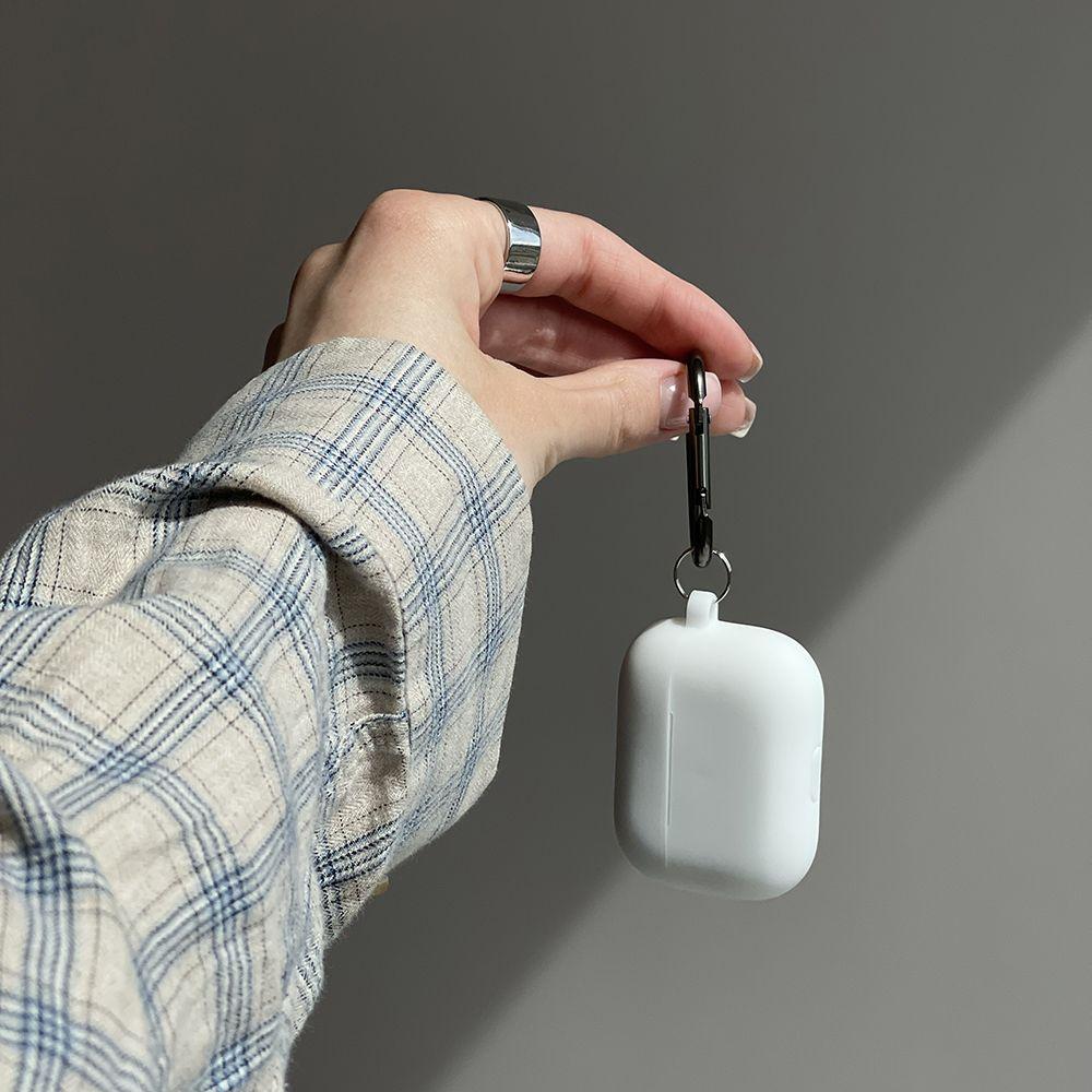 Чохол накладка з карабіном Silicon Case для AirPods 3 White