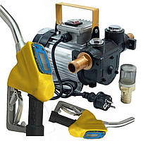 Комплект АЗС для перекачування дизельного палива, 220 В 60 л/хв. Пістолет з електронним лічильником LCD