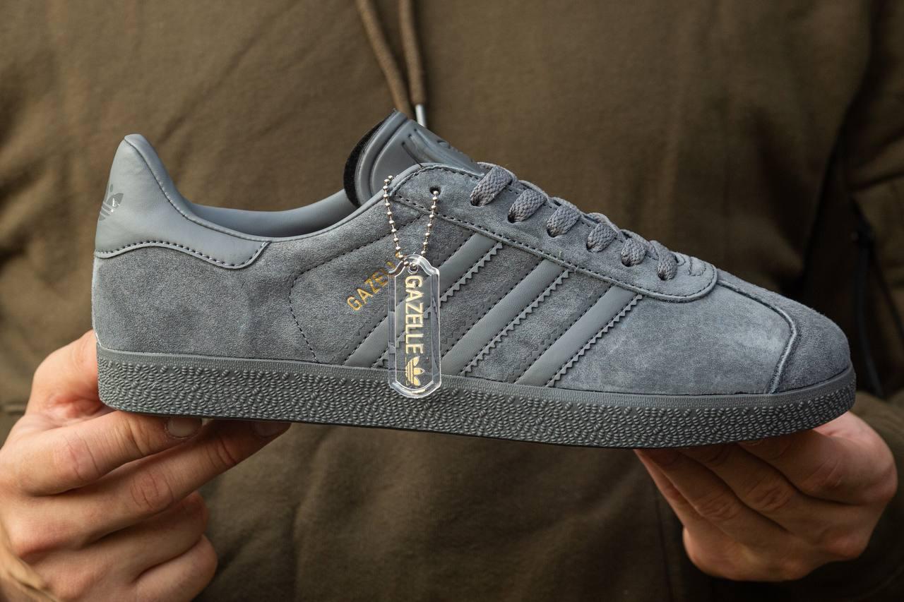 Кросівки чоловічі сірі Adidas Gazelle All Grey (12962)