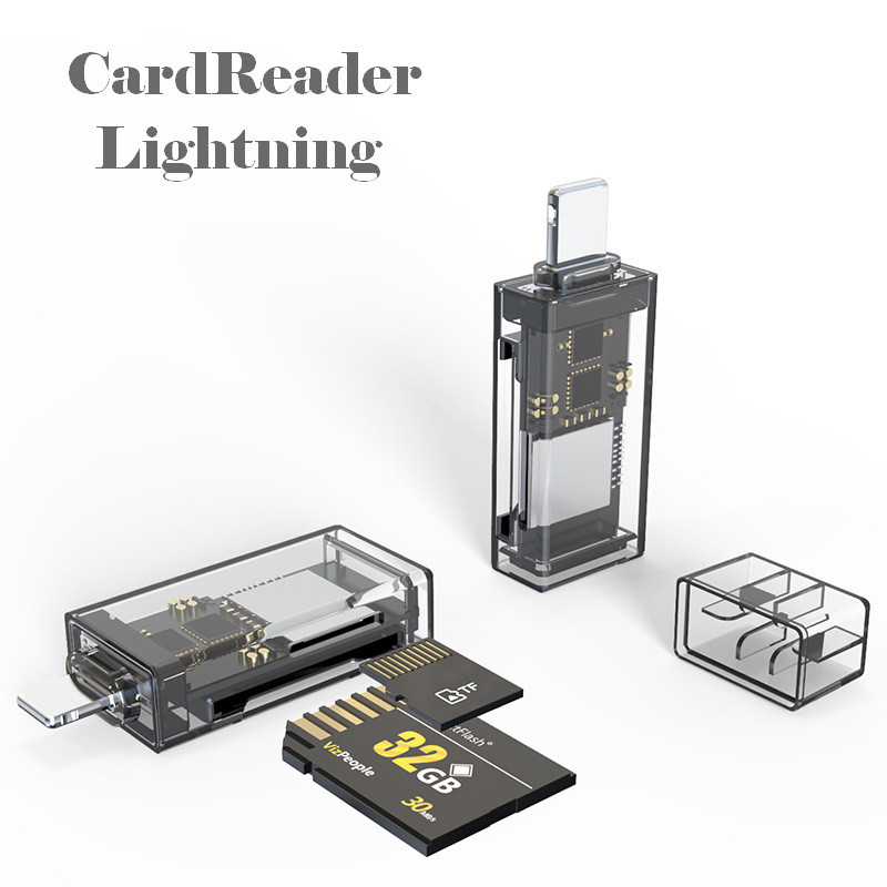 Кардрідер Card reader Lightning 2в1 microSD \ SDHS card, фото 1
