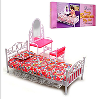 Меблі для барбі Gloria Рожева Спальня з трюмо