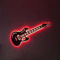 Панно декоративная картина на стену Гитара LED подсветка 250х742 acr-p000106