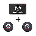 Комплект резиновых ковриков на торпеду и подстаканники автомобиля с эмблемой Mazda