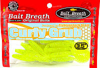 Приманка Bait Breath Curly Grub 3.5" (10шт) Ur27 Chartreuse/Silver