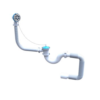 Сифон 11/2" d40/50мм для ванної регульований з переливом з гофротрубою Ультра+ SantehPlast