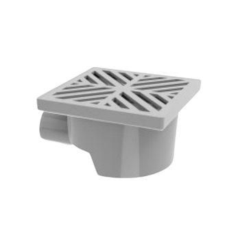 Трап душовий d50мм горизонт.випуск пластик.решітка 150*150мм + гідрозатвор SantehPlast