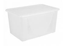 Місткість 40 л для зберігання речей із кришкою прозорий.