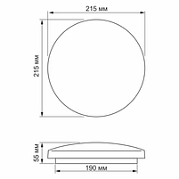 LED Світильник настінно-стельовий 12W 5000К 220V матовий TLCL-125M Titanum, фото 4