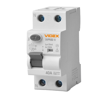 Диференційне реле A 30мА 10 kA 2Р 40А Resist Videx