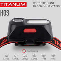 Ліхтарик LED налобний 180Lm 6500К червоний/чорний TLF-H03 Titanum, фото 7