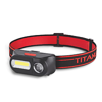 Ліхтарик LED налобний 180Lm 6500К червоний/чорний TLF-H03 Titanum, фото 3