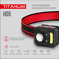Ліхтарик LED налобний 250Lm 6500К чорний TLF-H05 Titanum, фото 7