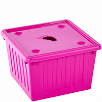 Емкость 25л для хранения вещей с крышкой темно-розовый Алеана