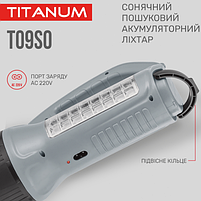 Ліхтарик LED портативний 200Lm з сонячною батареєю TLF-T09SO Titanum, фото 3