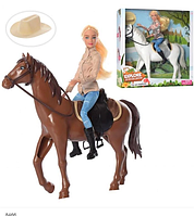 Кукла DEFA 8466 шарнирная с лошадью 2 вида